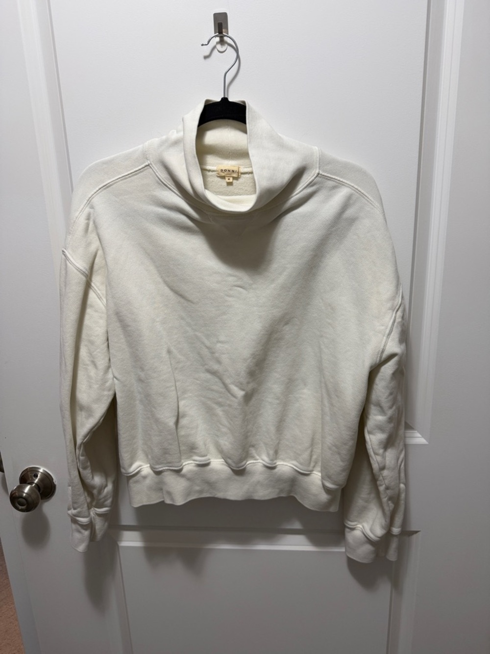 Donni. Cream Funnel Neck Sweater